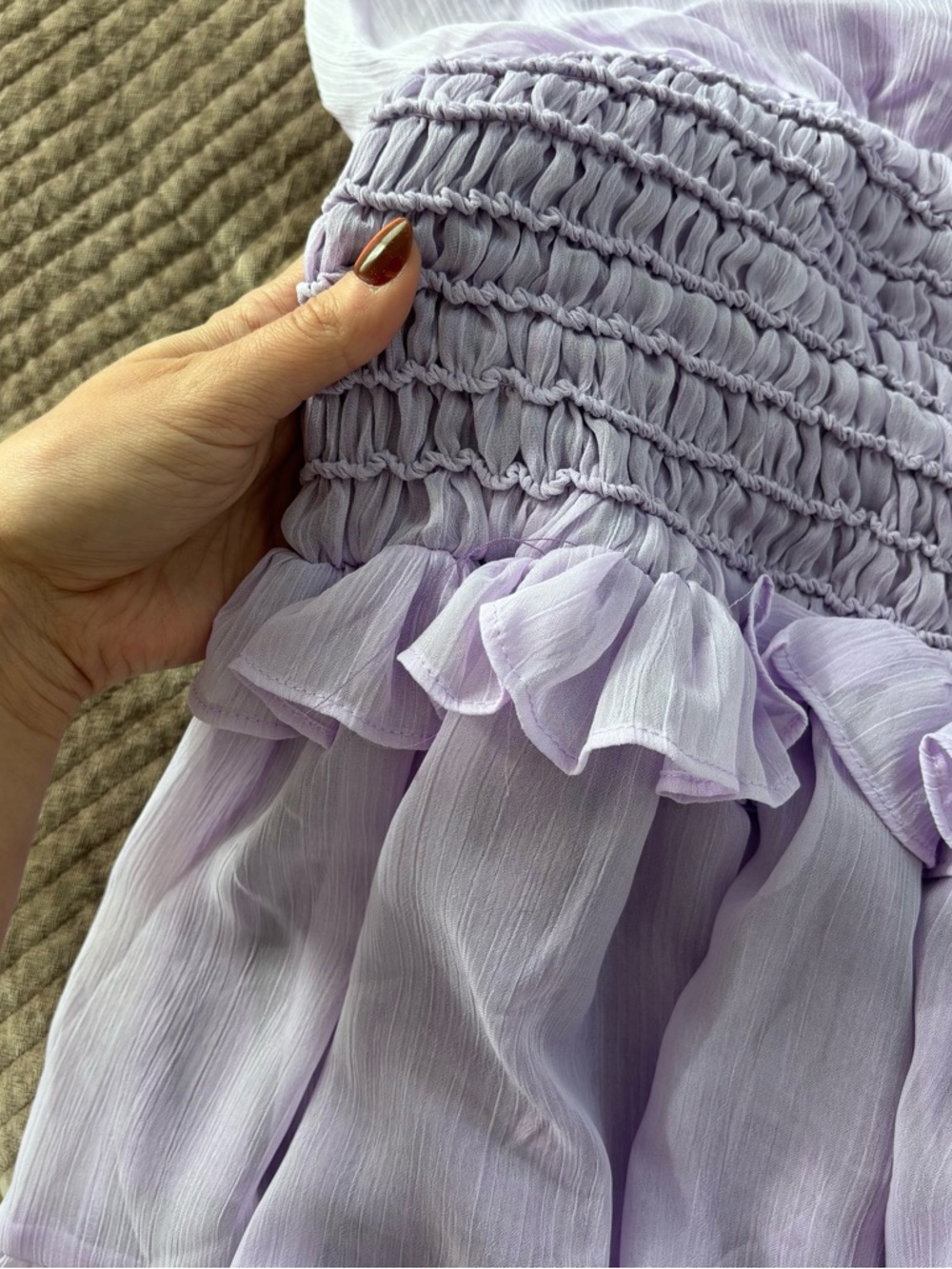 These Thee Smocked Ruffle Mini Dress - Size S - Picture 3 of 4